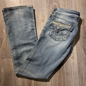 Silver Jeans Light Blue Flare Low Rise Denim